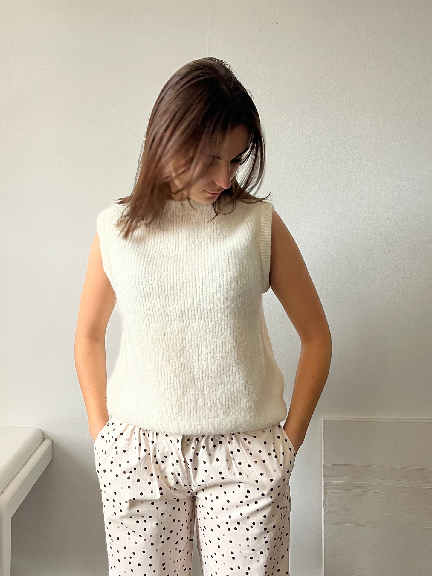 Pull femme maille alpaga laine vierge beige naturel – mode éthique taille unique – Rouge Garance