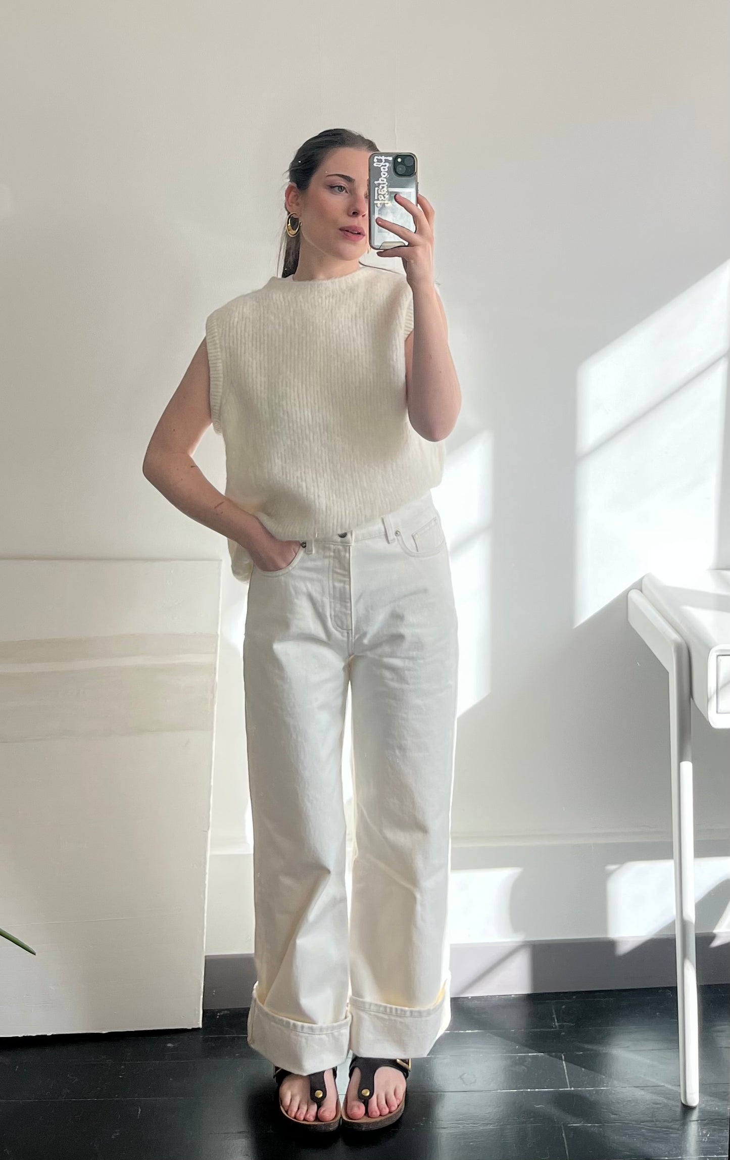 Pull femme maille alpaga laine vierge beige naturel – mode éthique taille unique – Rouge Garance