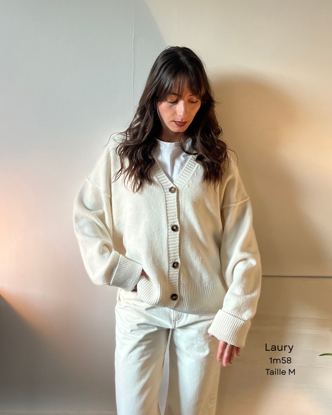 Le cardigan en laine blanc - tricot doux et chaud made in Portugal