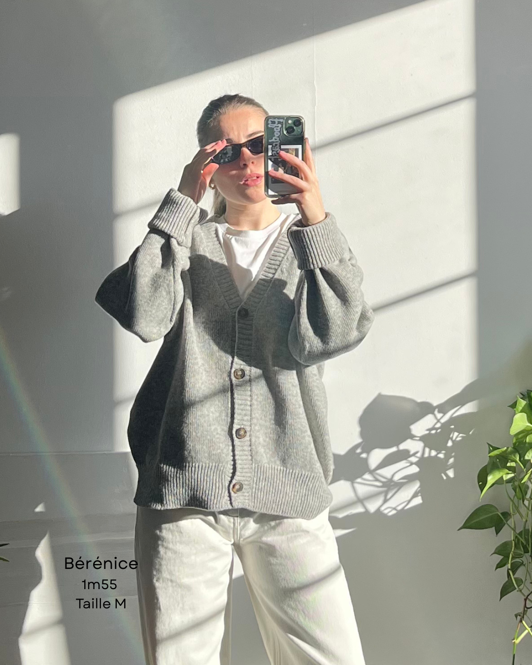 Cardigan en laine gris - tricot doux et chaud