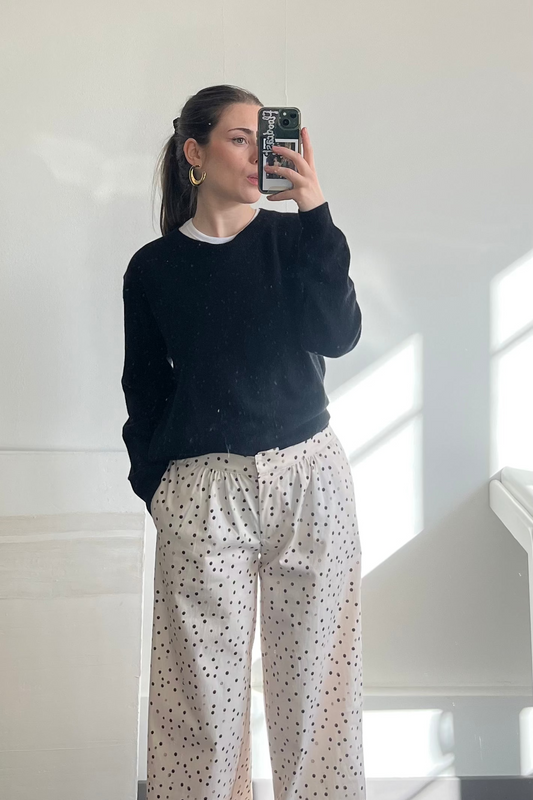 Pull femme laine mérinos extrafine – Noir, fabriqué en Italie